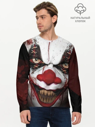 Мужской лонгслив базовый / Зомби клоун