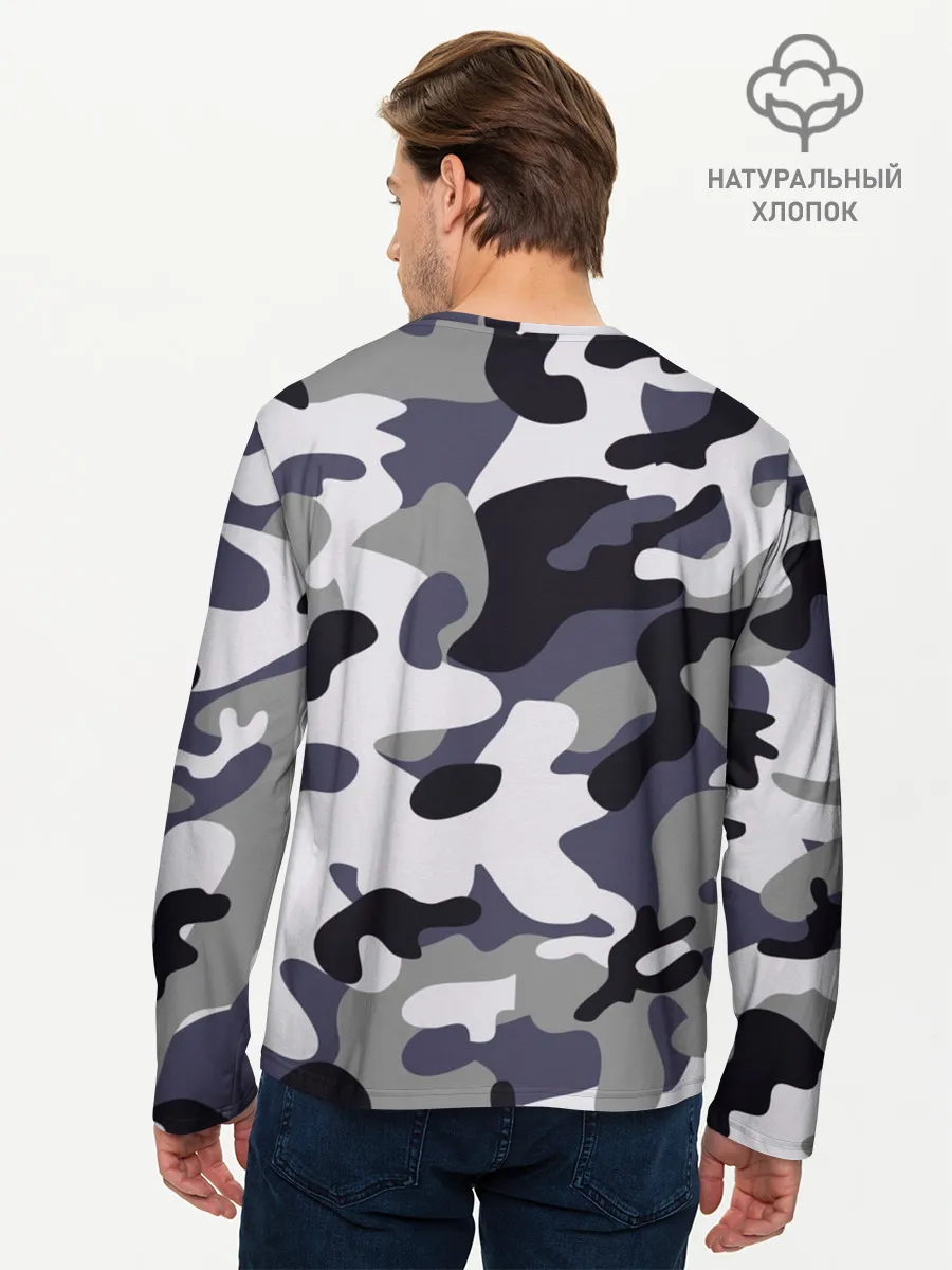 Мужской лонгслив базовый / Городской камуфляж