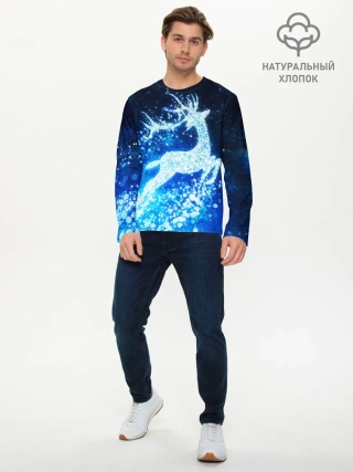 Мужской лонгслив базовый / Новогодний олень