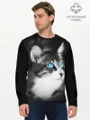 Мужской лонгслив базовый / Кот