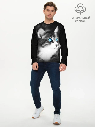 Мужской лонгслив базовый / Кот
