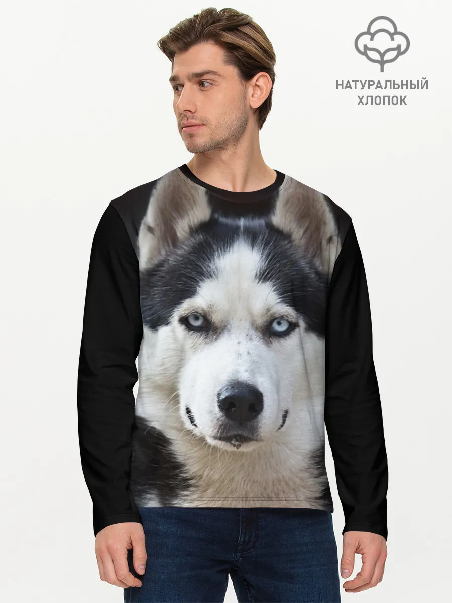 Мужской лонгслив базовый / Хаски