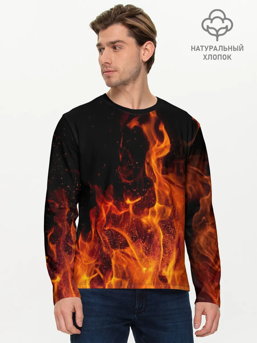 Мужской лонгслив базовый / Огонь