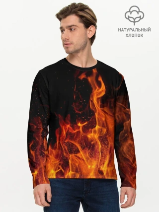 Мужской лонгслив базовый / Огонь
