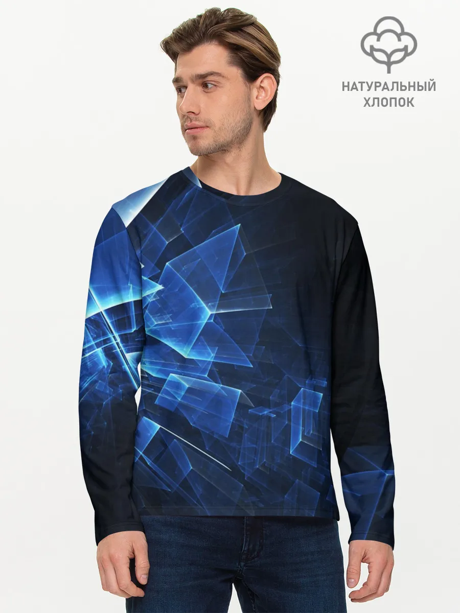 Мужской лонгслив базовый / Светящиеся фигуры
