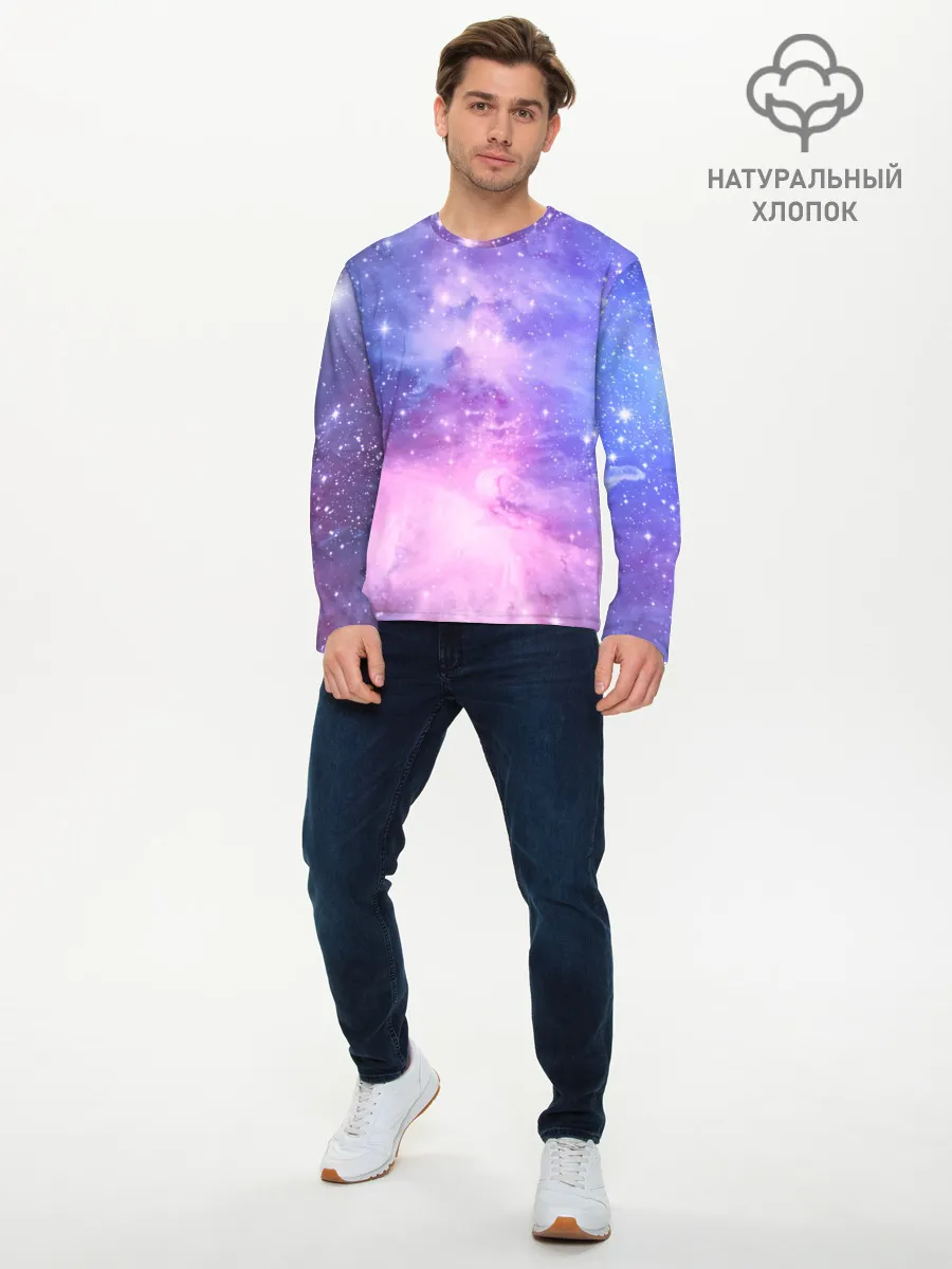 Мужской лонгслив базовый / Галактика
