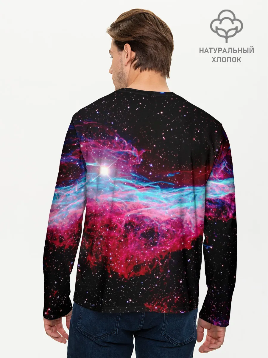 Мужской лонгслив базовый / Кот с едой