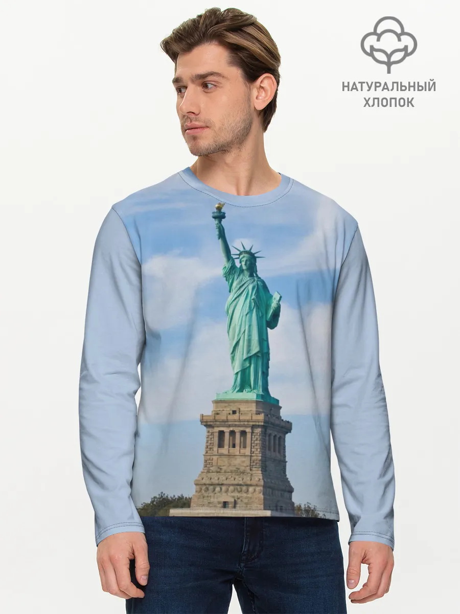 Мужской лонгслив базовый / Статуя свободы