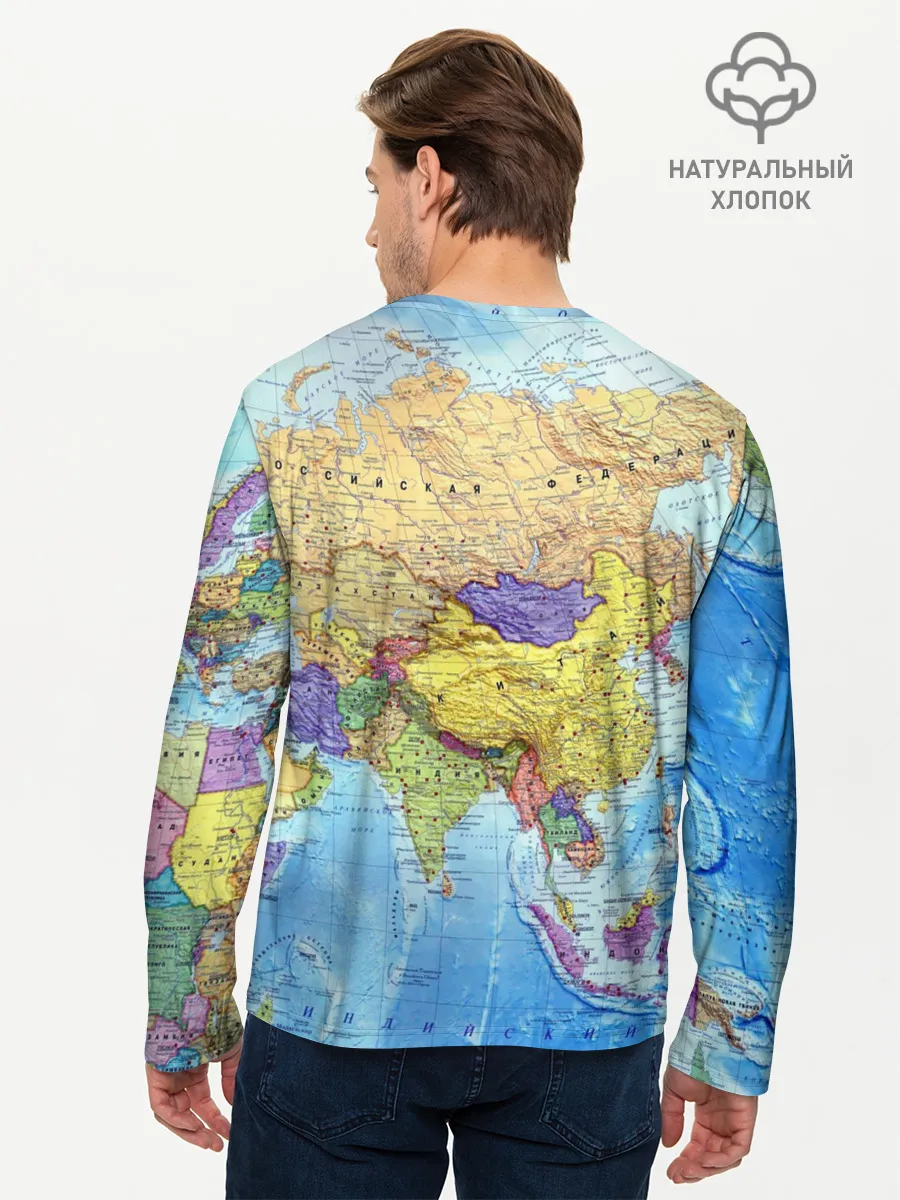 Мужской лонгслив базовый / Карта 10