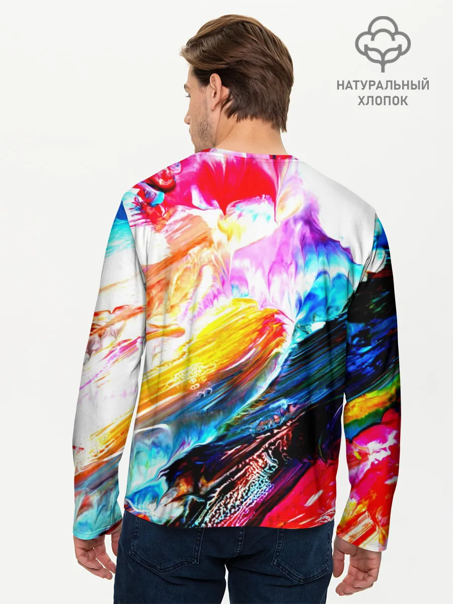 Мужской лонгслив базовый / Абстракция красок