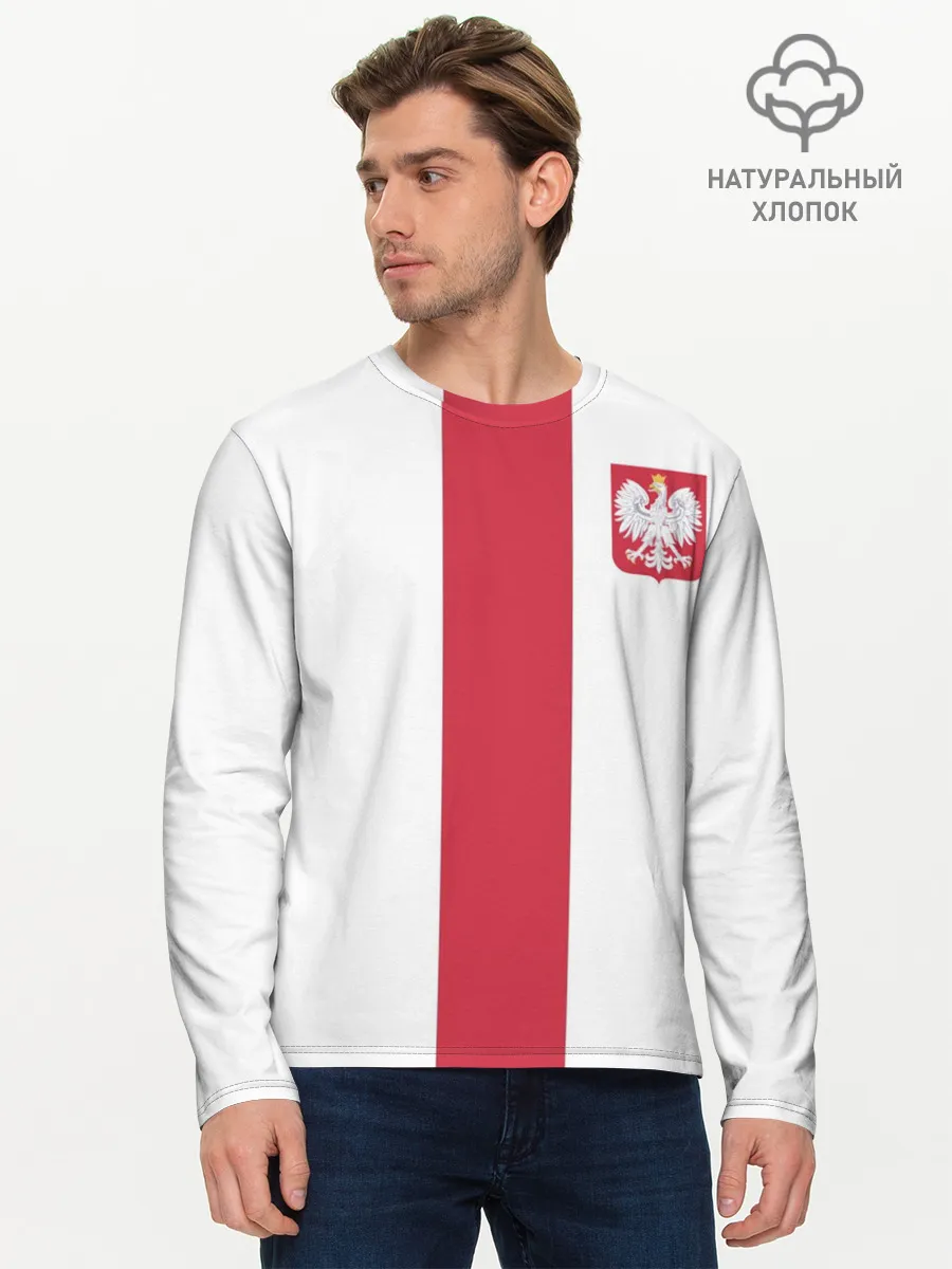 Мужской лонгслив базовый / Сборная Польша
