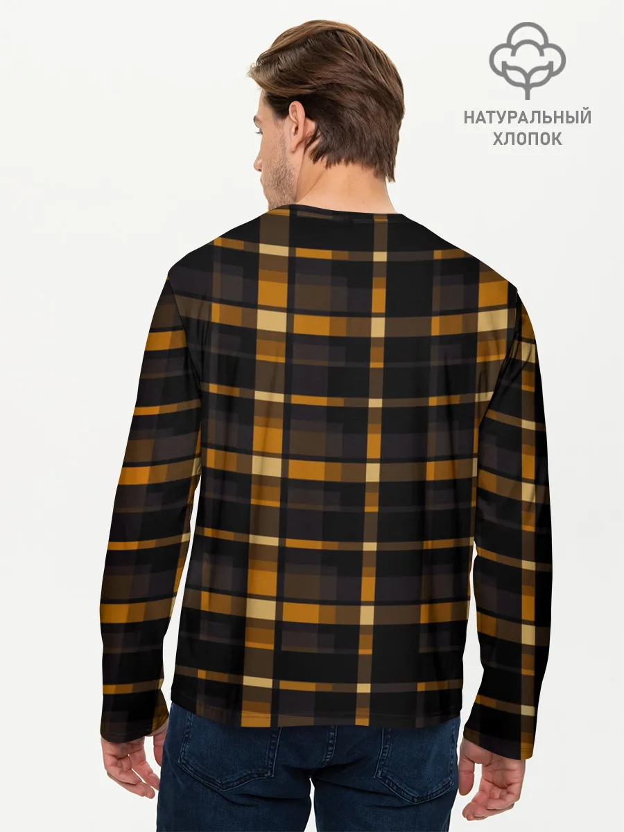Мужской лонгслив базовый / В клетку
