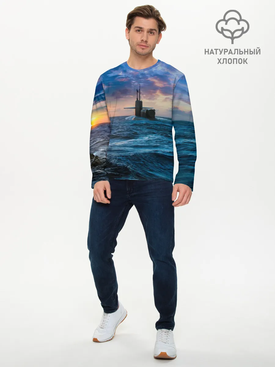 Мужской лонгслив базовый / Подводная лодка