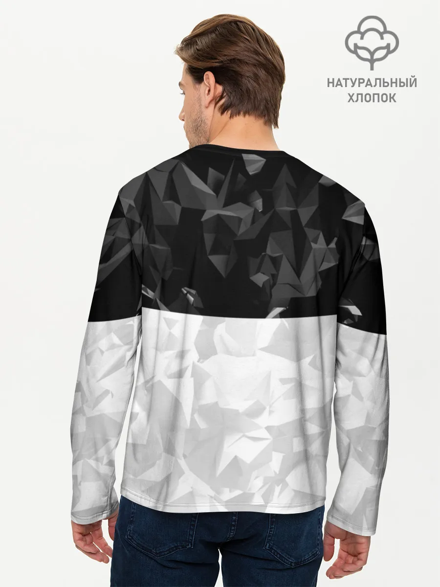 Мужской лонгслив базовый / CS GO BLACK WHITE GEOMETRY