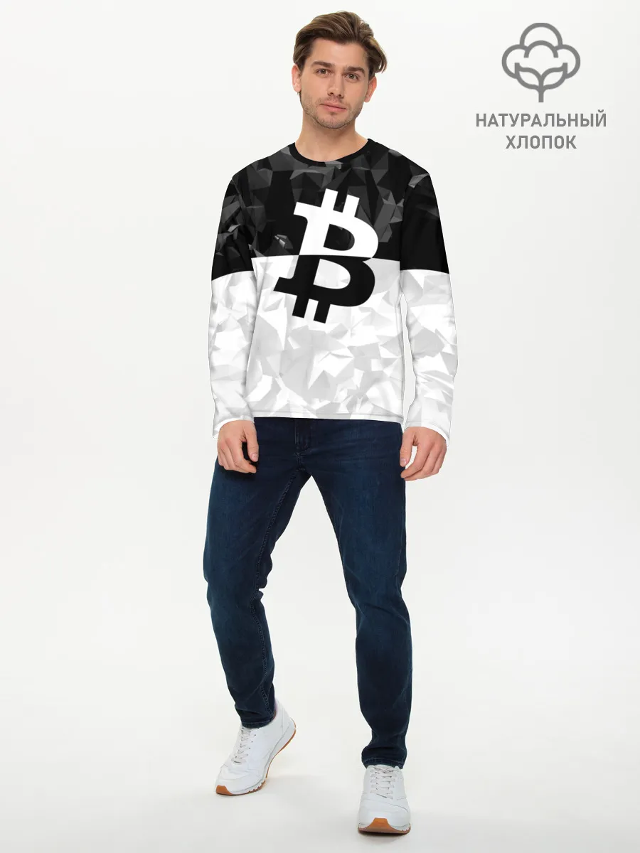 Мужской лонгслив базовый / BITCOIN Black Collection