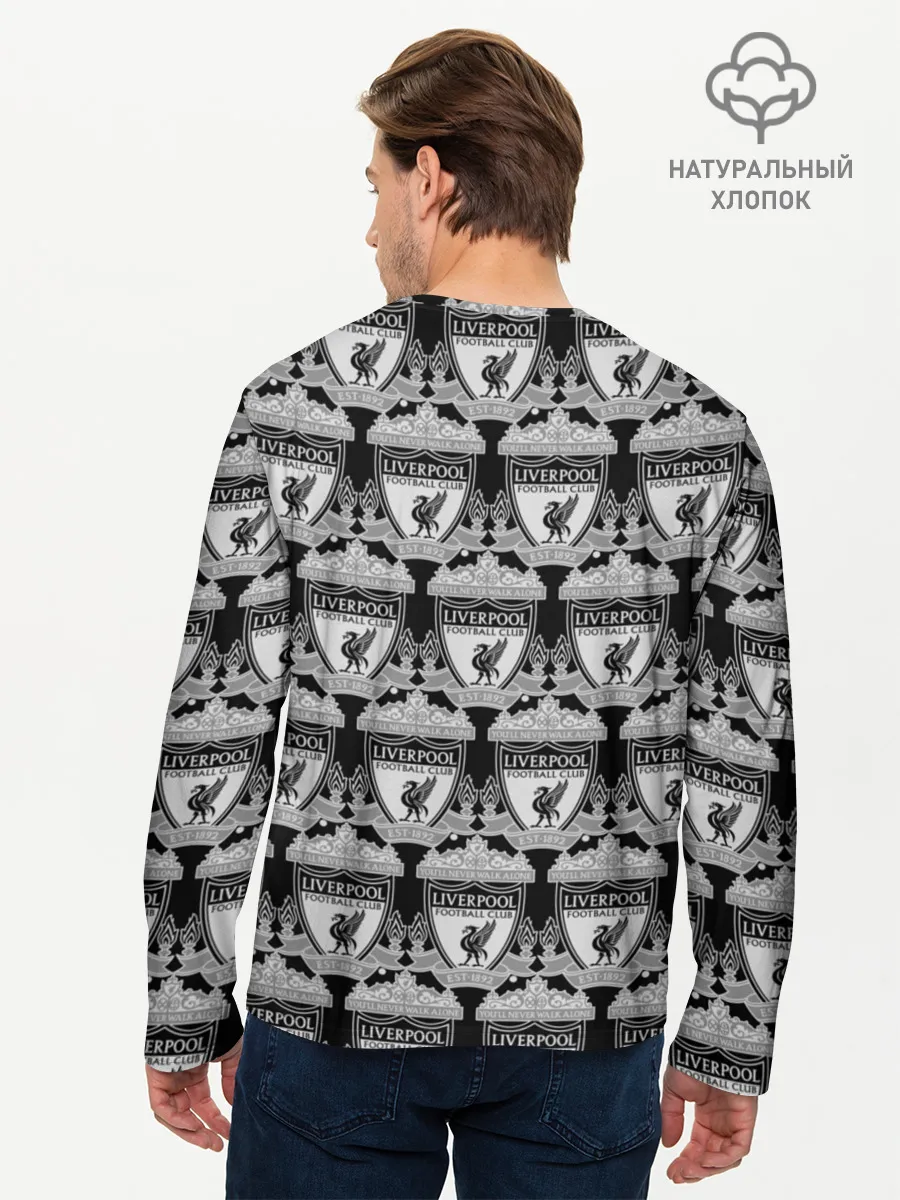 Мужской лонгслив базовый / Liverpool Black&White