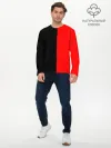 Мужской лонгслив базовый / Red & Black