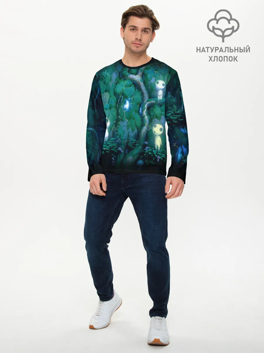 Мужской лонгслив базовый / принцесса Мононоке_5