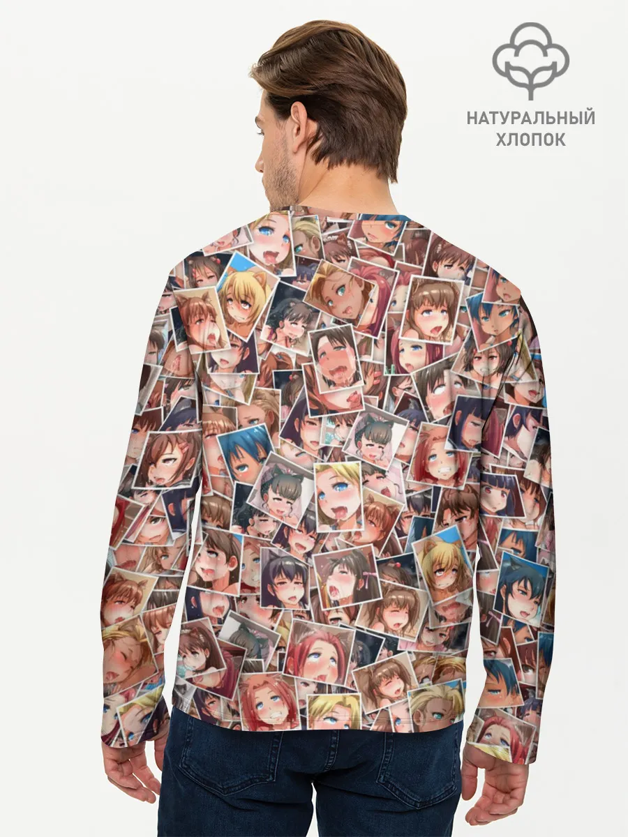 Мужской лонгслив базовый / Ahegao faces fhoto