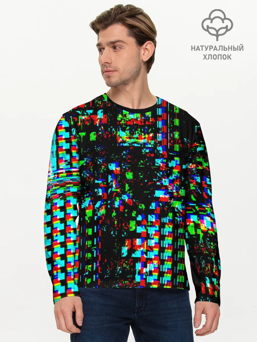 Мужской лонгслив базовый / Optical abstract