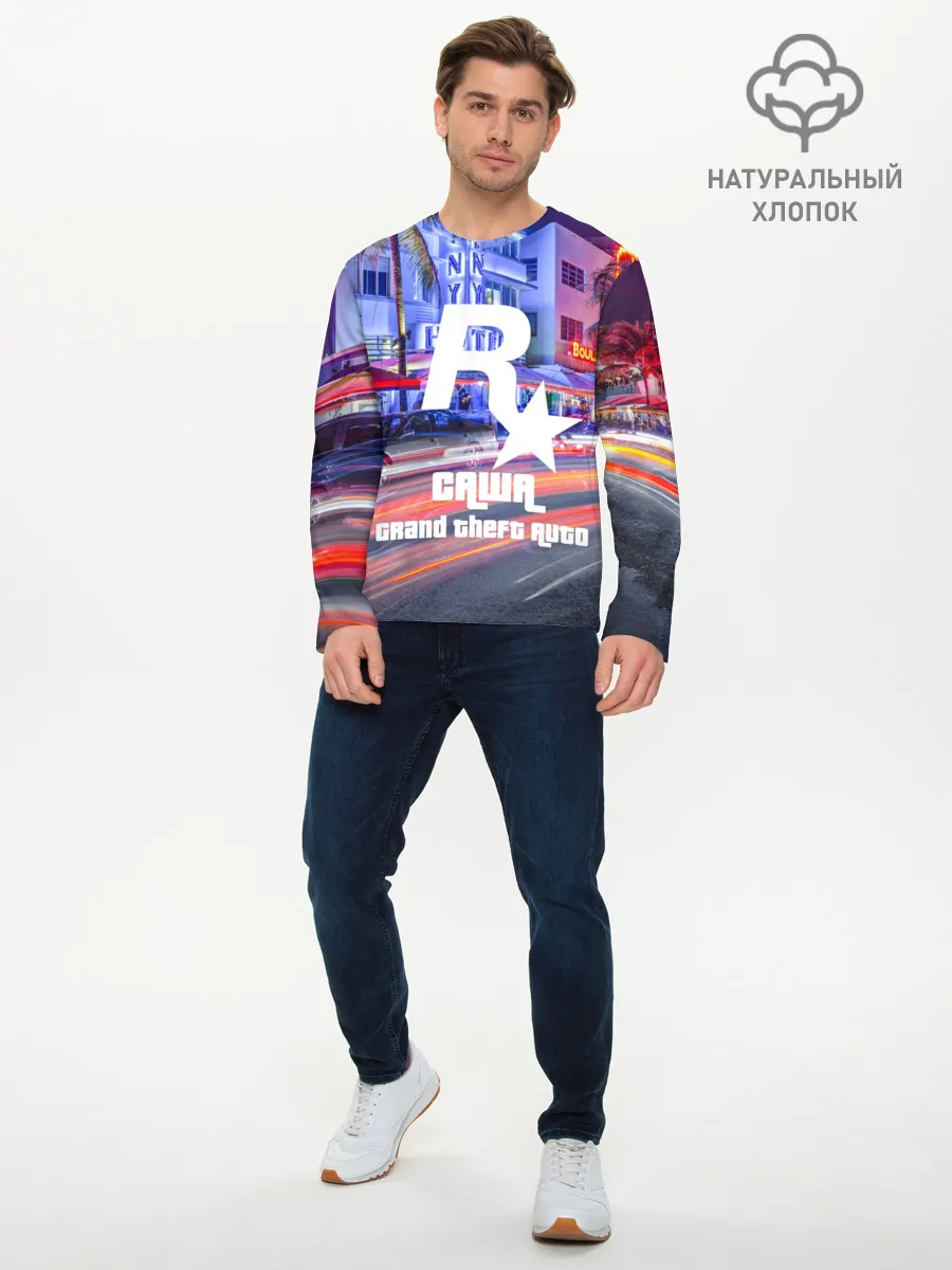 Мужской лонгслив базовый / Саша в стиле GTA