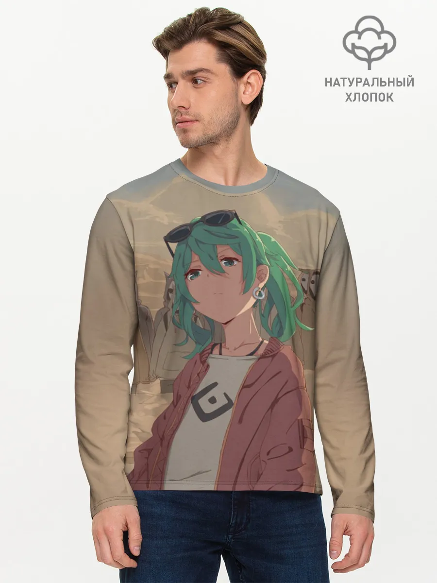 Мужской лонгслив базовый / Мику Хатсуне. ВОКАЛОИД