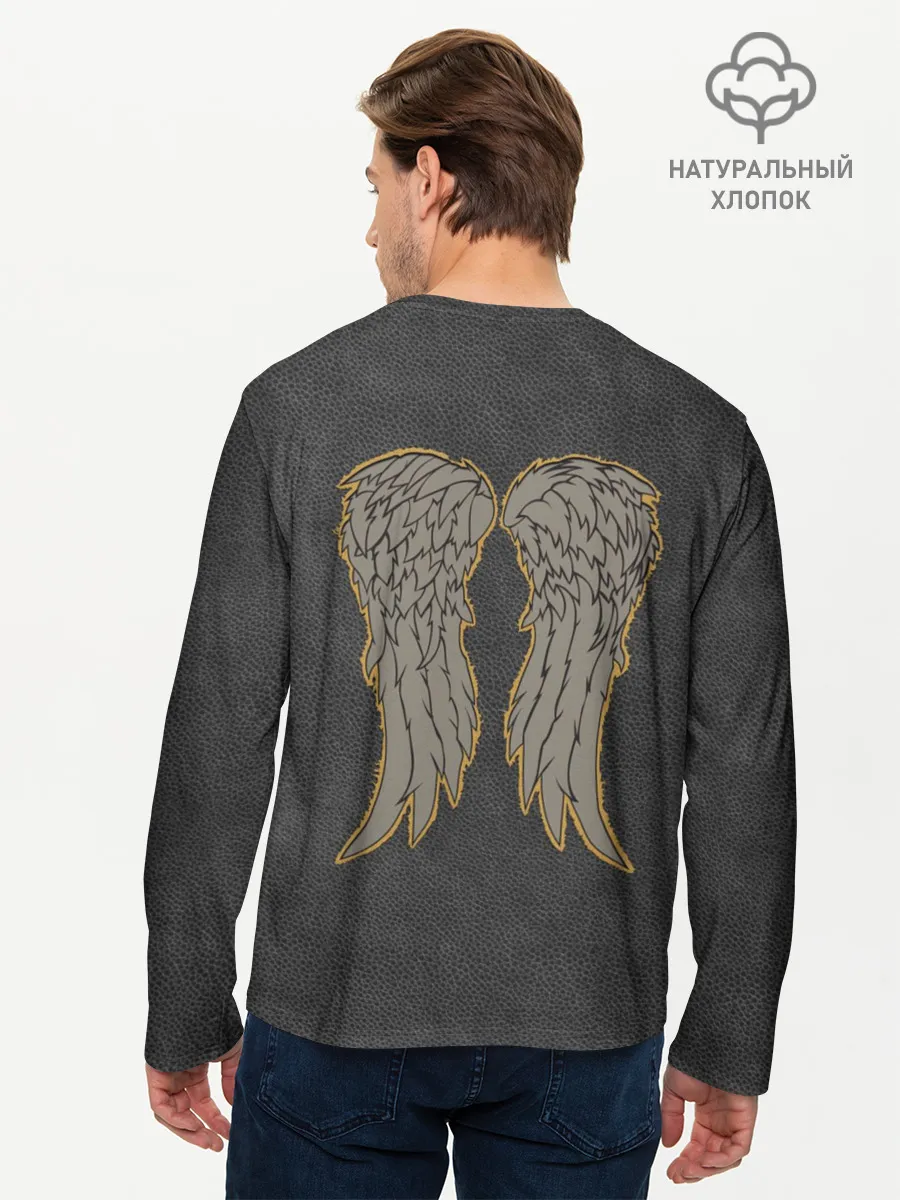 Мужской лонгслив базовый / Ходячие крылья на спине