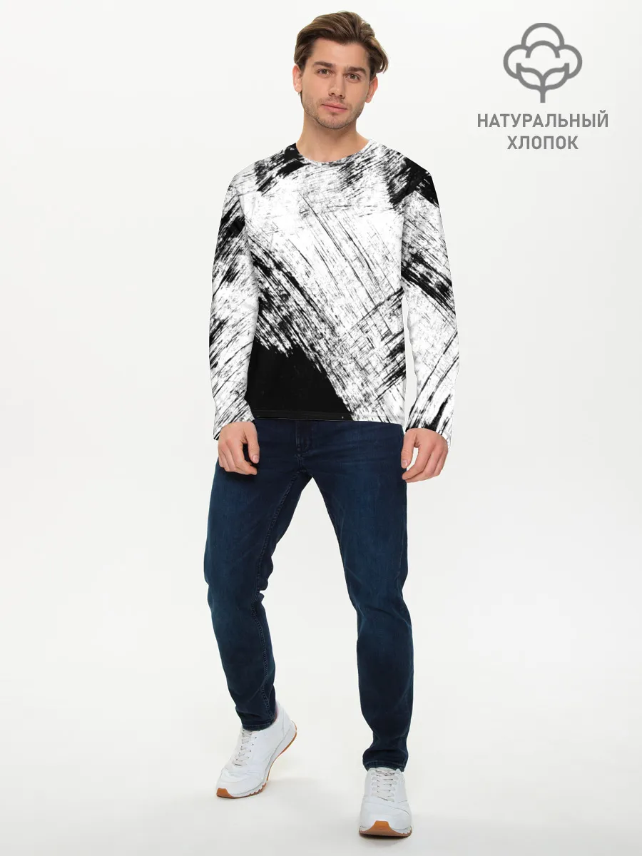 Мужской лонгслив базовый / Штриховка