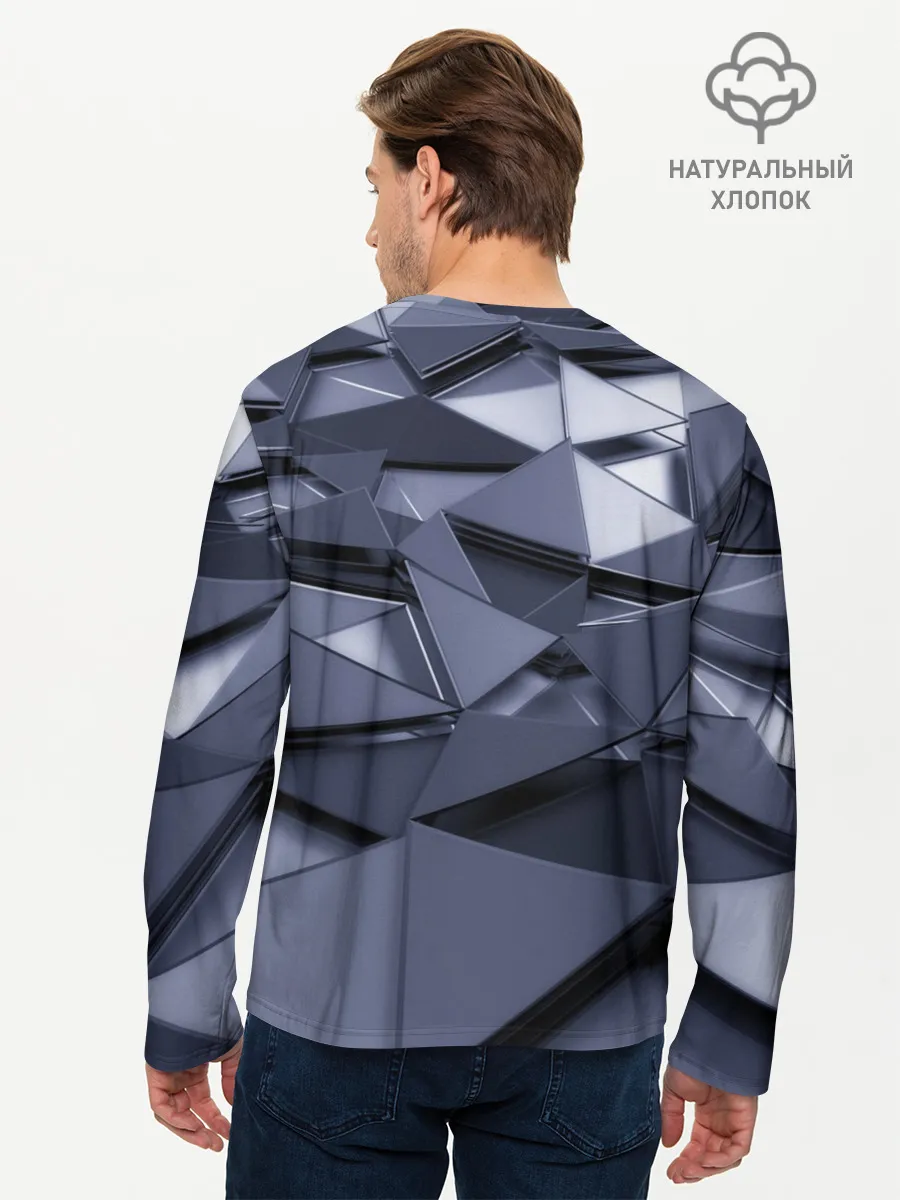 Мужской лонгслив базовый / Metalic geometry