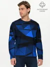 Мужской лонгслив базовый / Blue abstraction collection