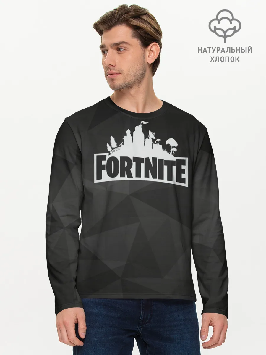 Мужской лонгслив базовый / Fortnite Black Abstract