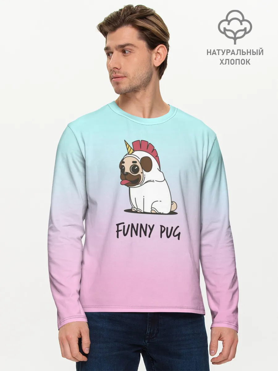 Мужской лонгслив базовый / Funny PUG