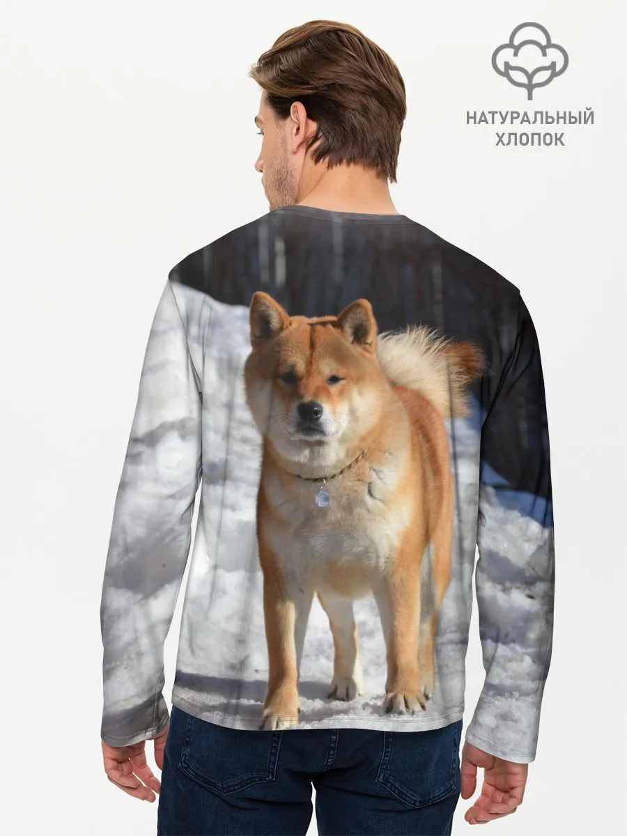 Мужской лонгслив базовый / Акита-ину