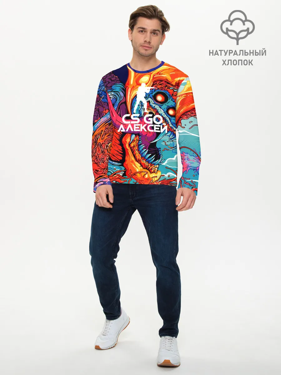 Мужской лонгслив базовый / Алексей в стиле CS GO