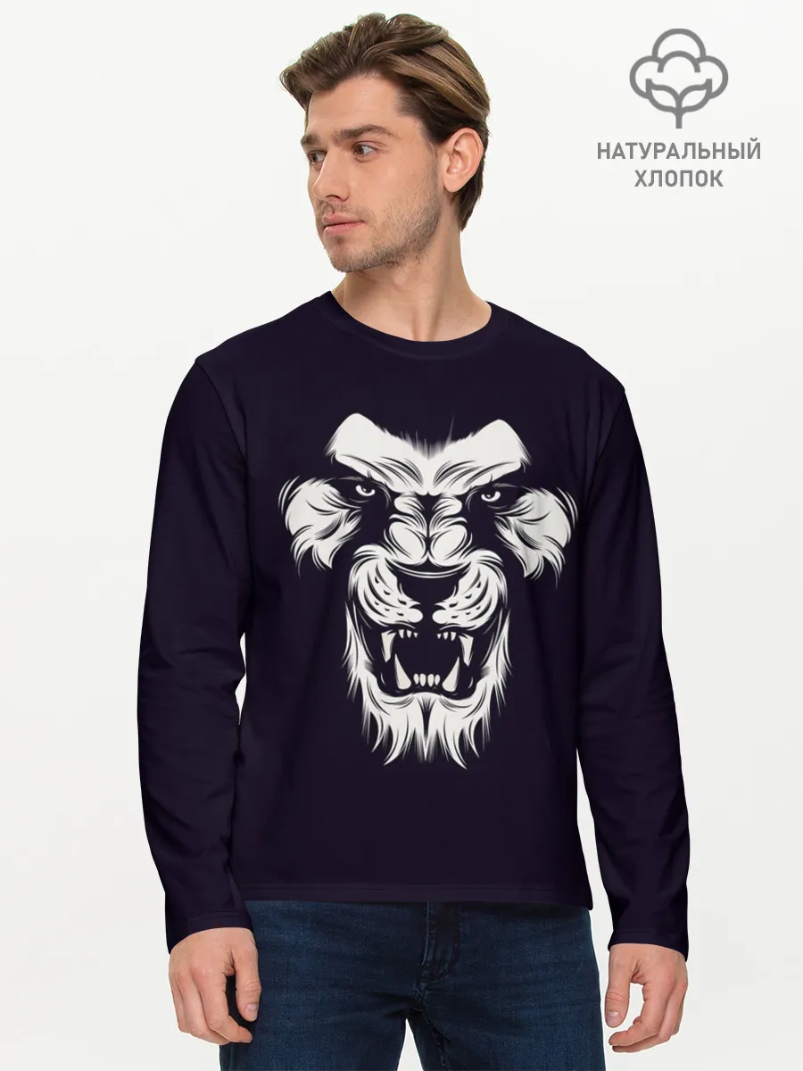 Мужской лонгслив базовый / Лев