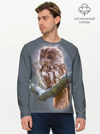 Мужской лонгслив базовый / Сова