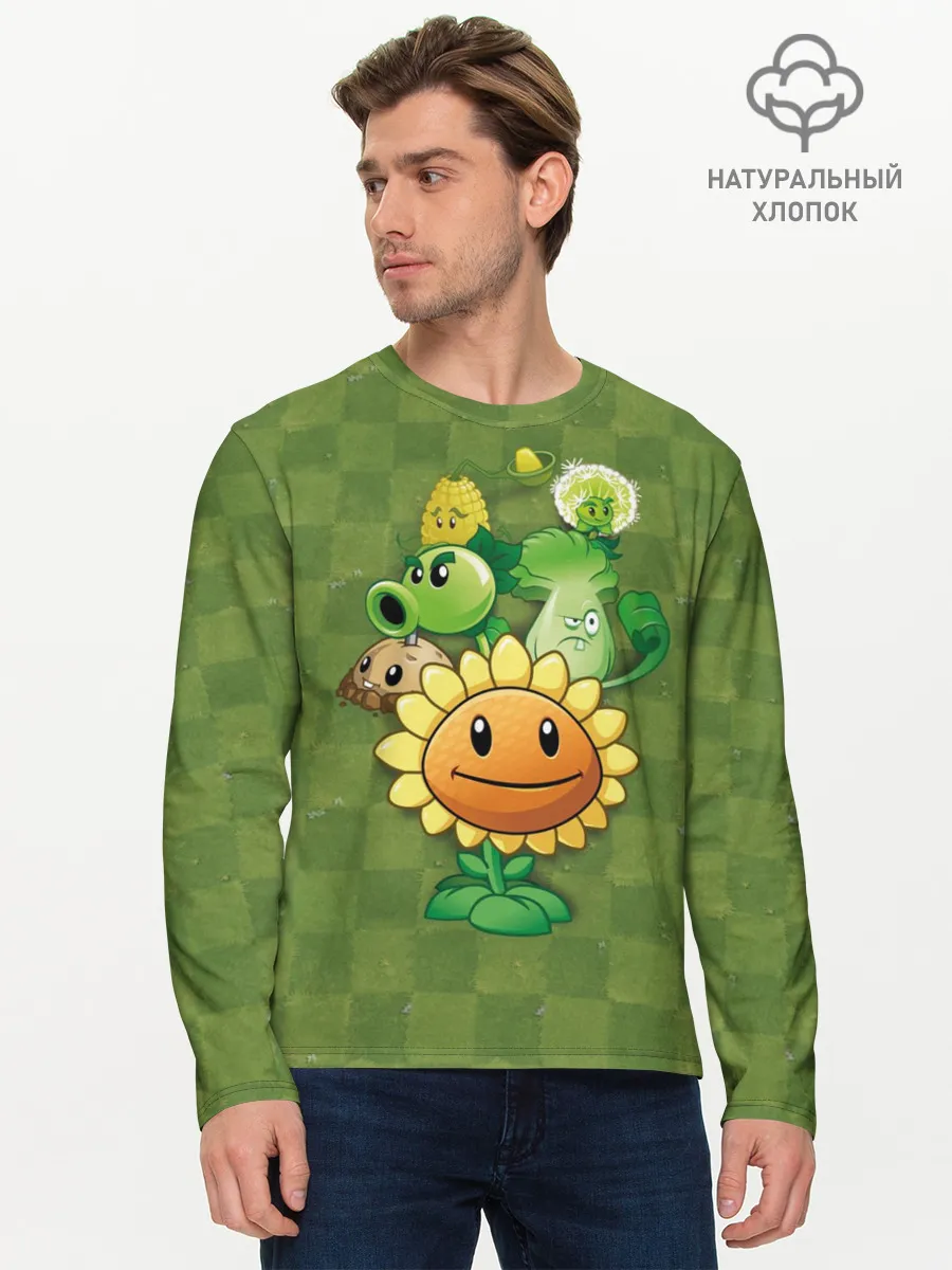 Мужской лонгслив базовый / Plants vs Zombies