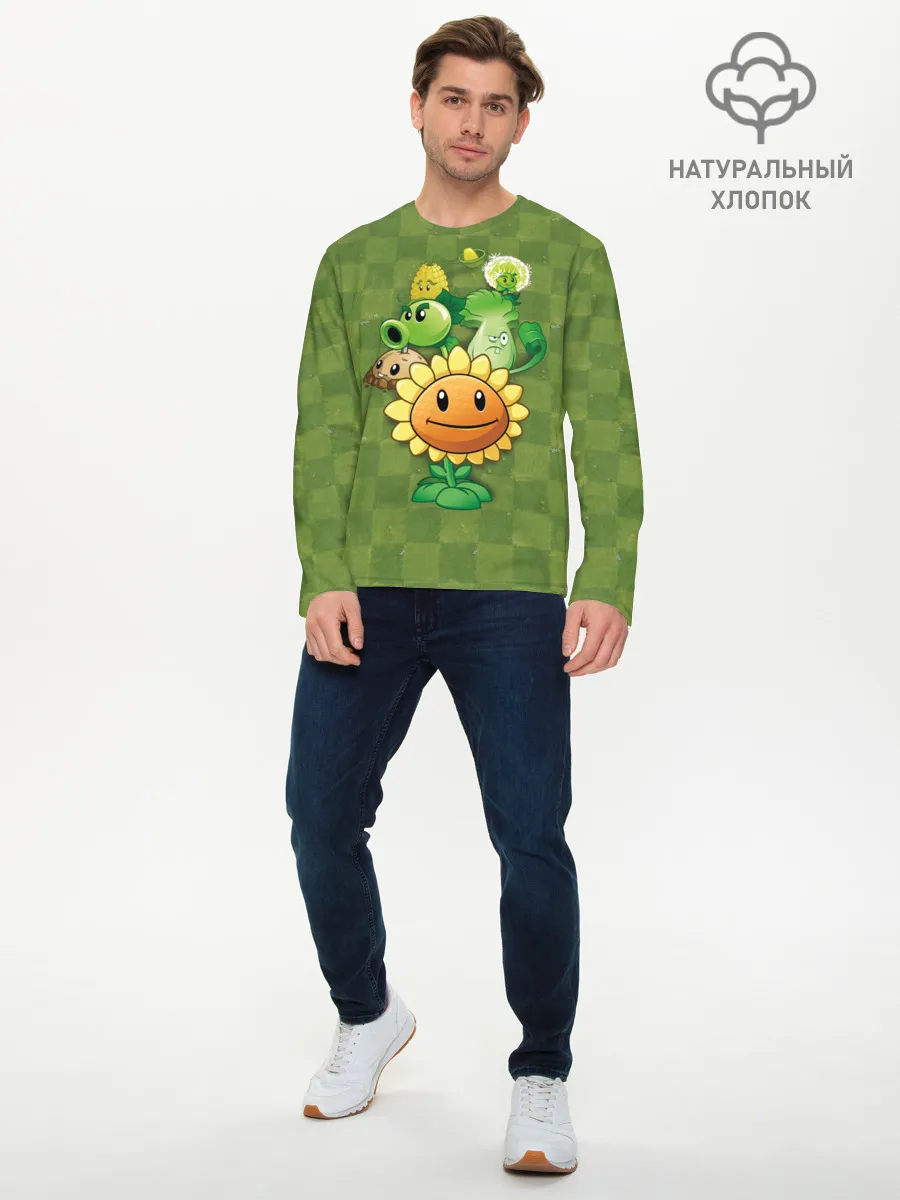 Мужской лонгслив базовый / Plants vs Zombies