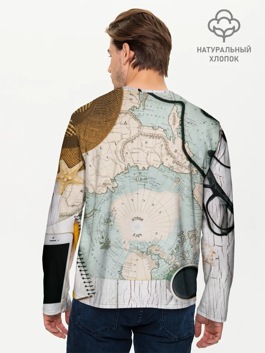 Мужской лонгслив базовый / Тайна путешествия