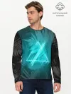 Мужской лонгслив базовый / Neon light blue