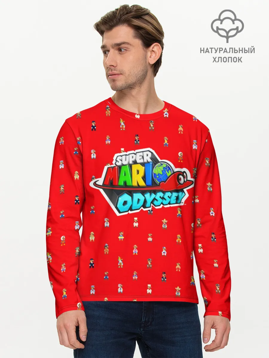 Мужской лонгслив базовый / Super Mario Odyssey