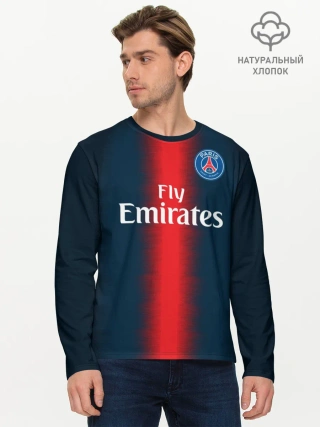 Мужской лонгслив базовый / PSG Форма Новая Home 18/19