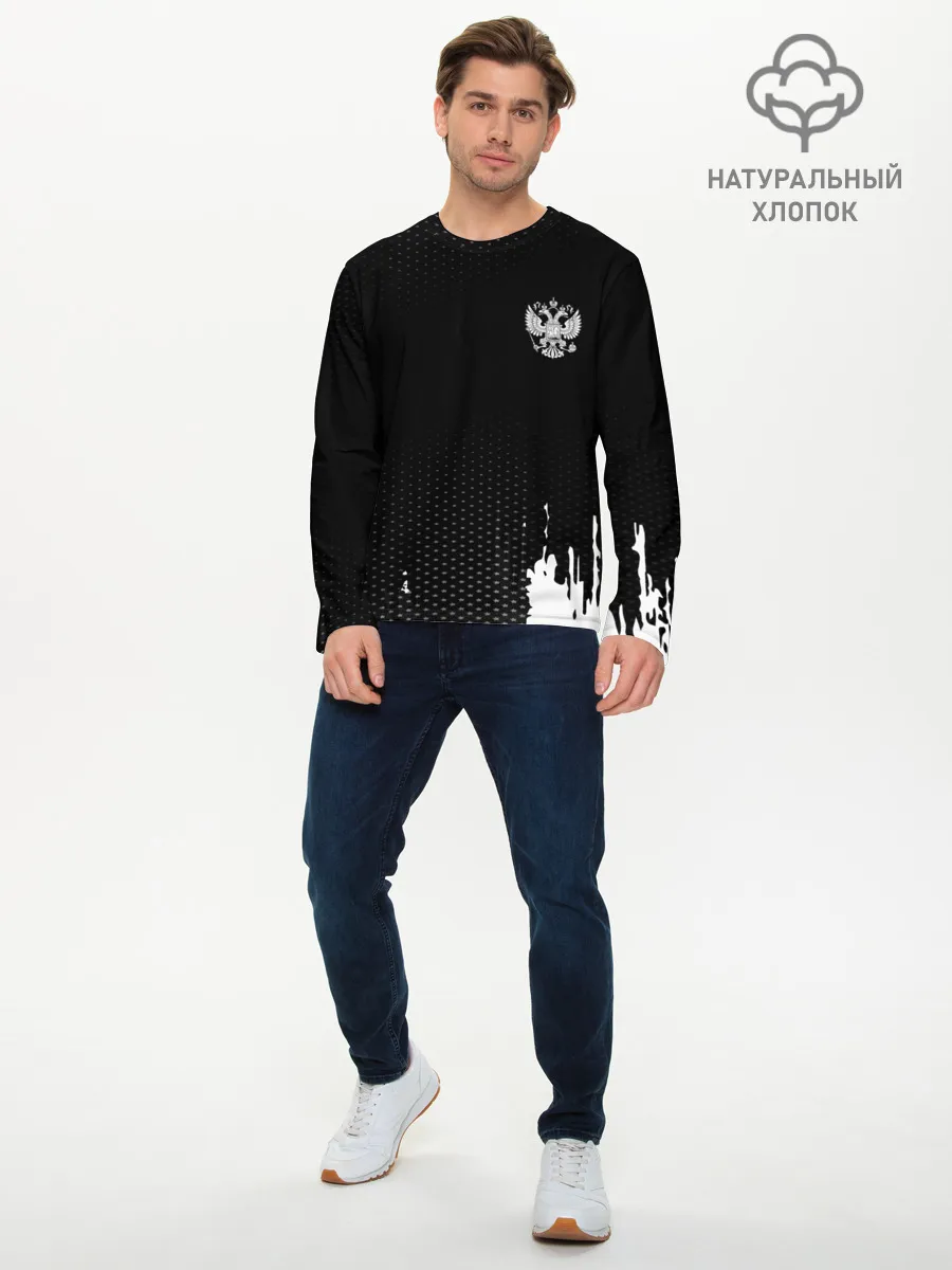 Мужской лонгслив базовый / Russia black collection