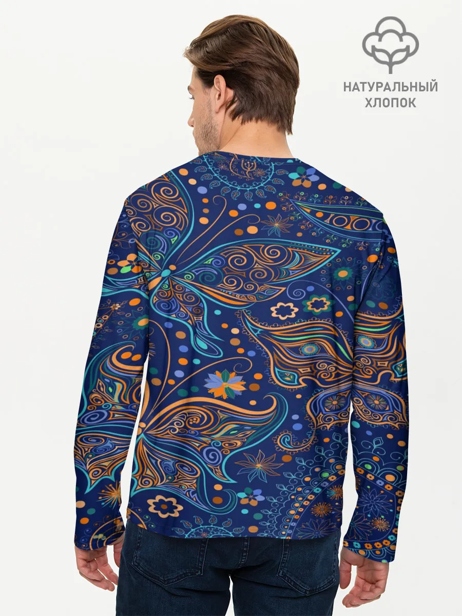 Мужской лонгслив базовый / Необычные узоры
