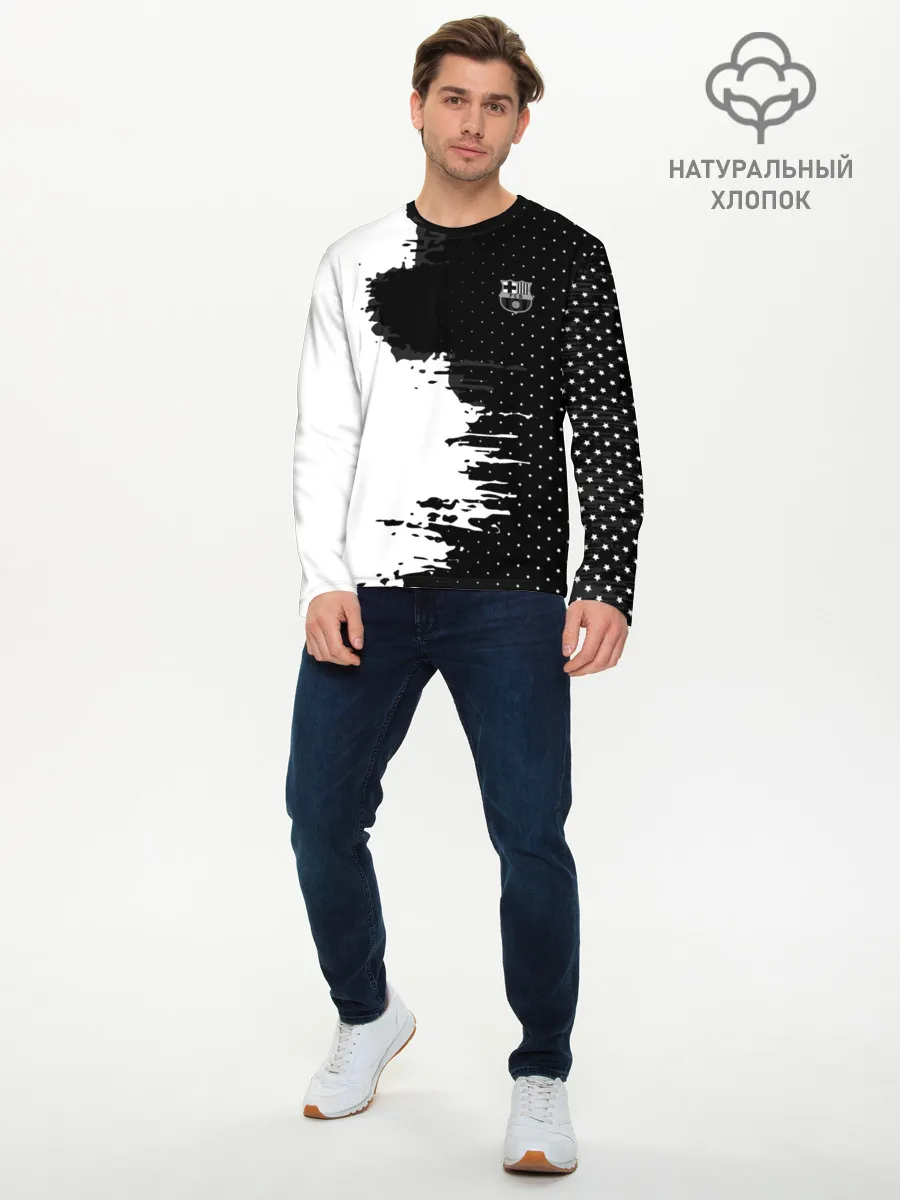 Мужской лонгслив базовый / Barcelona uniform black 2018