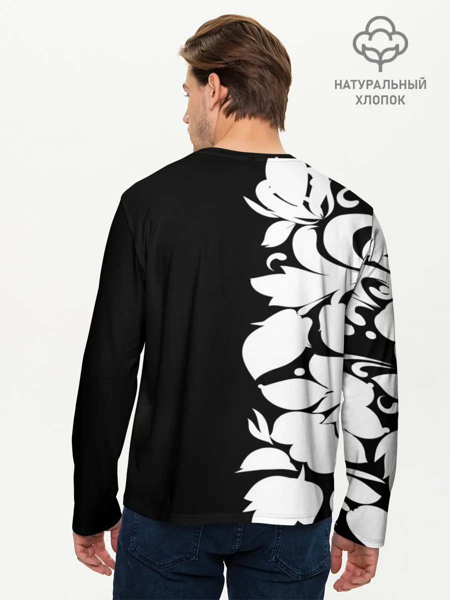 Мужской лонгслив базовый / Russia Black&White Style