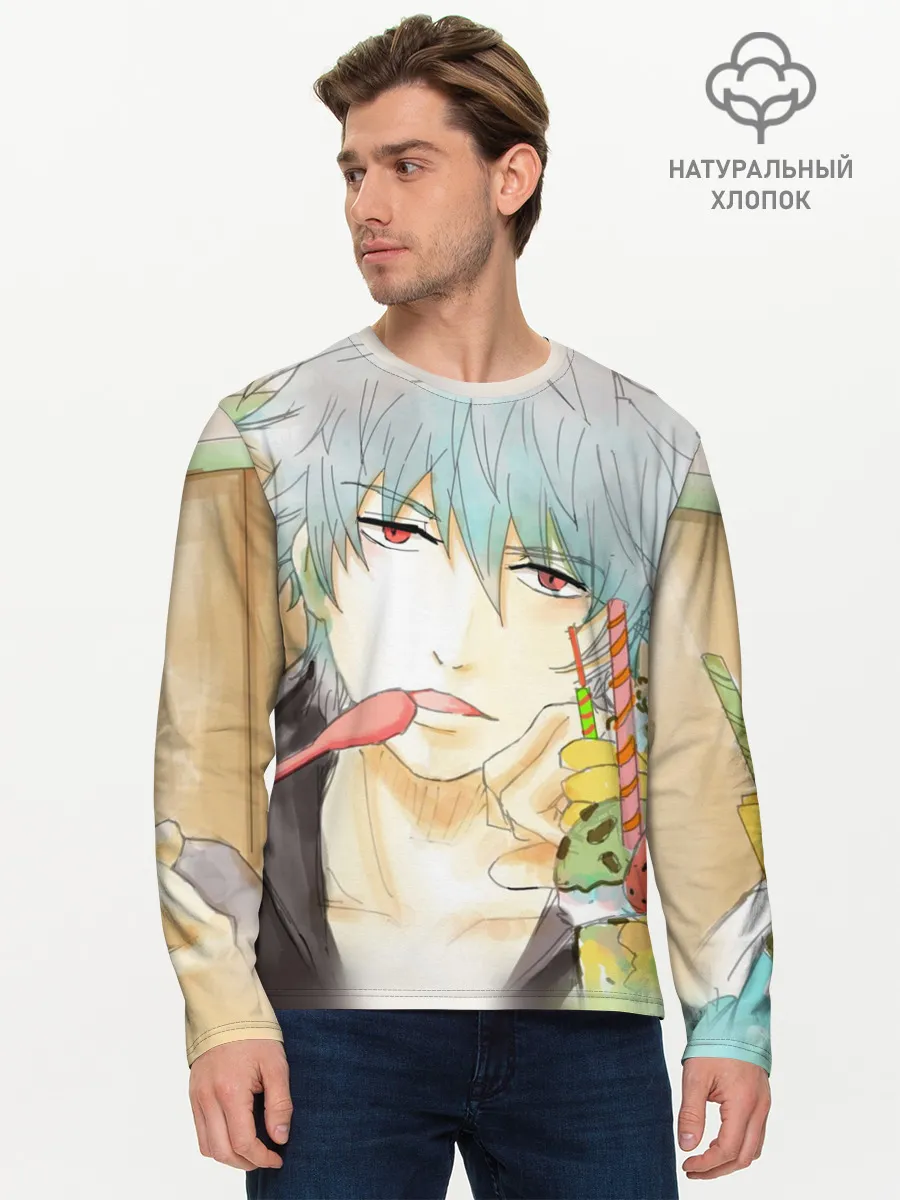 Мужской лонгслив базовый / манга Серебряная душа