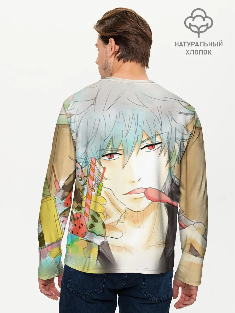 Мужской лонгслив базовый / манга Серебряная душа