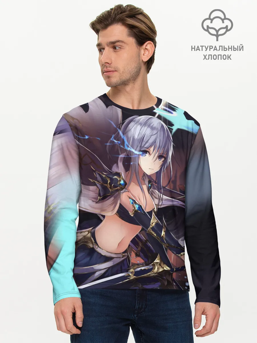 Мужской лонгслив базовый / ФЭНТЕЗИ АНИМЕ-ВОИТЕЛЬНИЦА