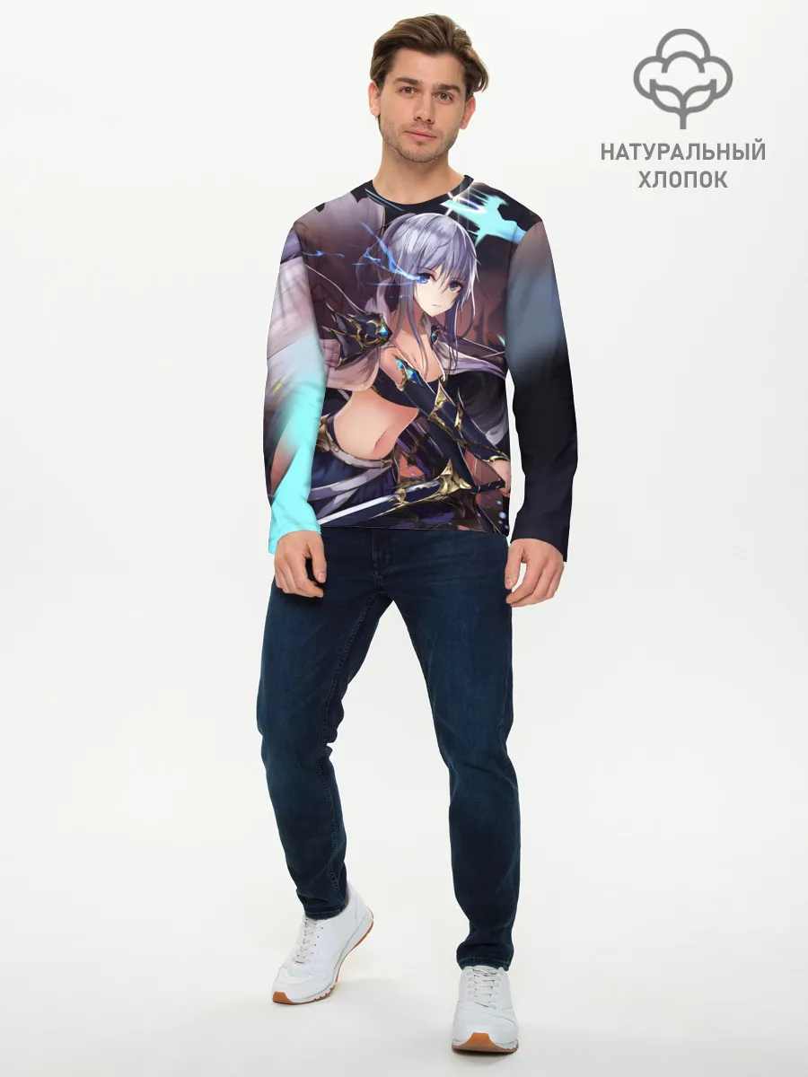 Мужской лонгслив базовый / ФЭНТЕЗИ АНИМЕ-ВОИТЕЛЬНИЦА